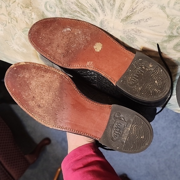 Black Leather Justin Boots - Picture 3 of 4